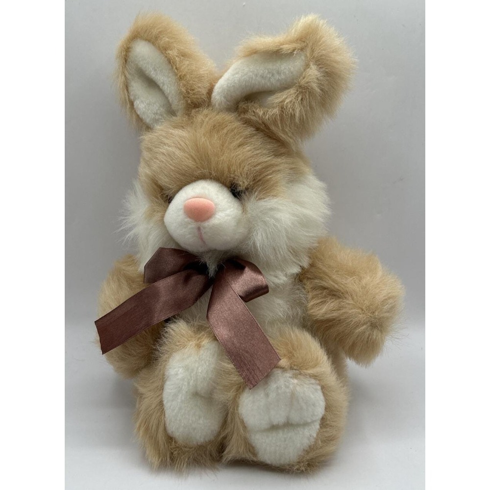 Vintage Kids of America‎ Corp. Plush Cream White Easter Bunny Rabbit Bow 1999